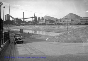 Etruria Hall and canal bridge, 1949